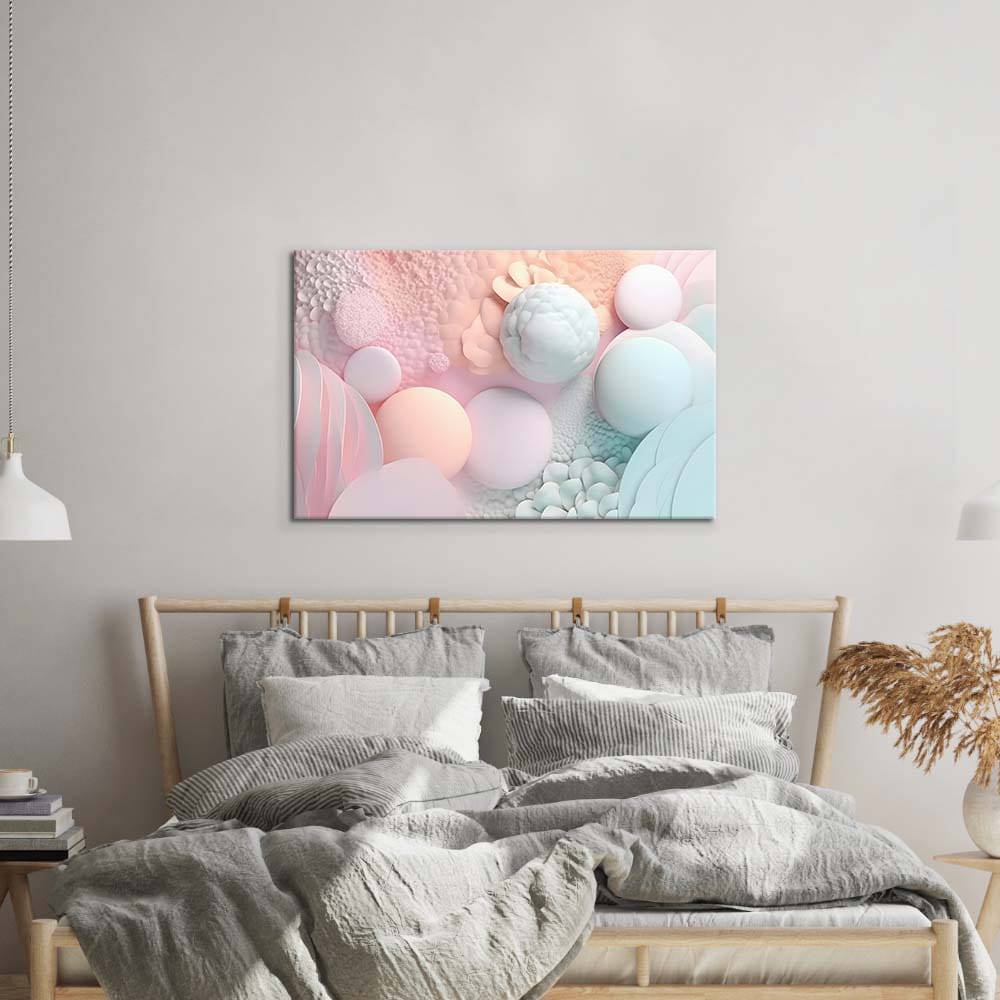 Pastel 3D Bubbles Glass Wall Art - CreoGlass E-Shop