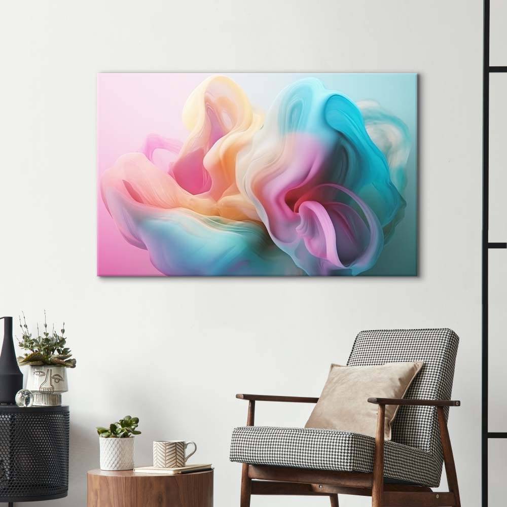 Pastel 3D Cloud 2 Glass Wall Art - CreoGlass E-Shop