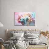 Pastel 3D Clouds 3 Glass Wall Art - CreoGlass E-Shop