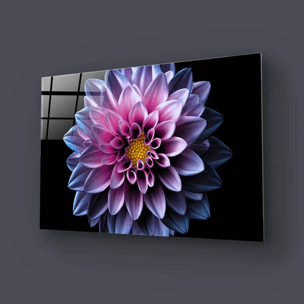 Purple Dahlia Glass Wall Art - CreoGlass E-Shop