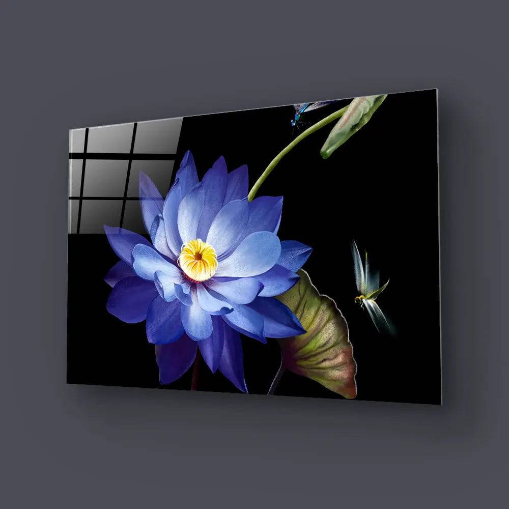 Purple Lotus Glass Wall Art - CreoGlass E-Shop