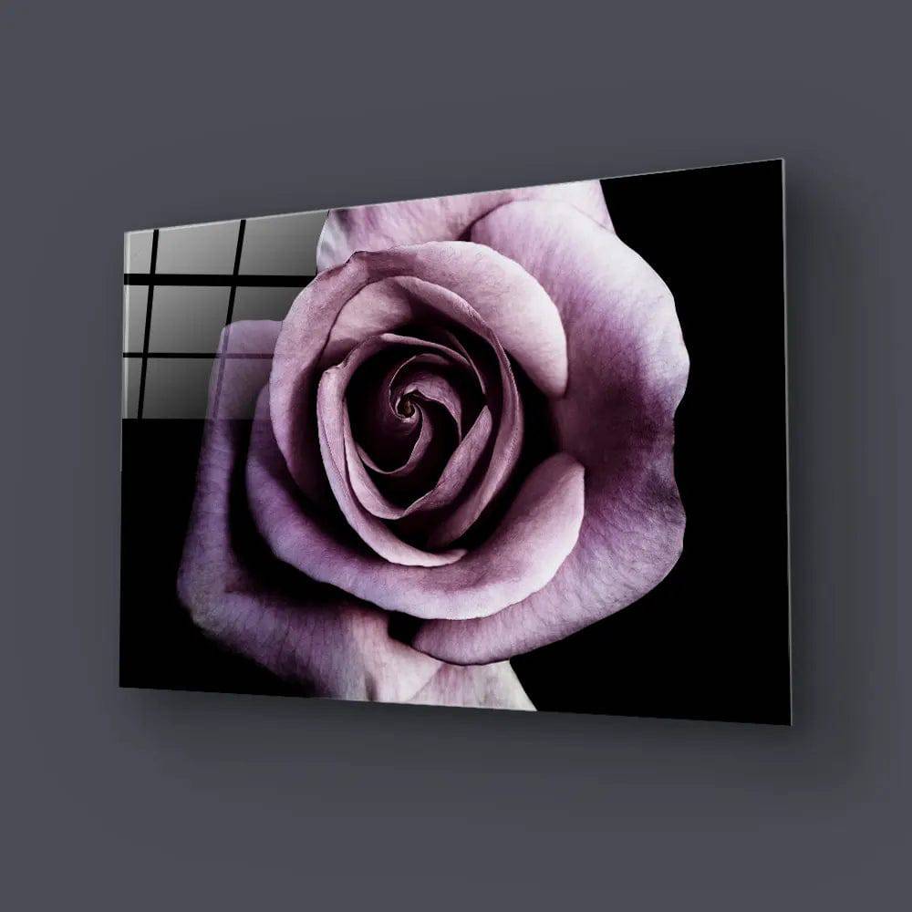 Purple Rose Glass Wall Art - CreoGlass E-Shop