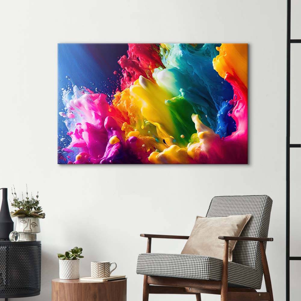 Rainbow Splash Glass Wall Art - CreoGlass E-Shop