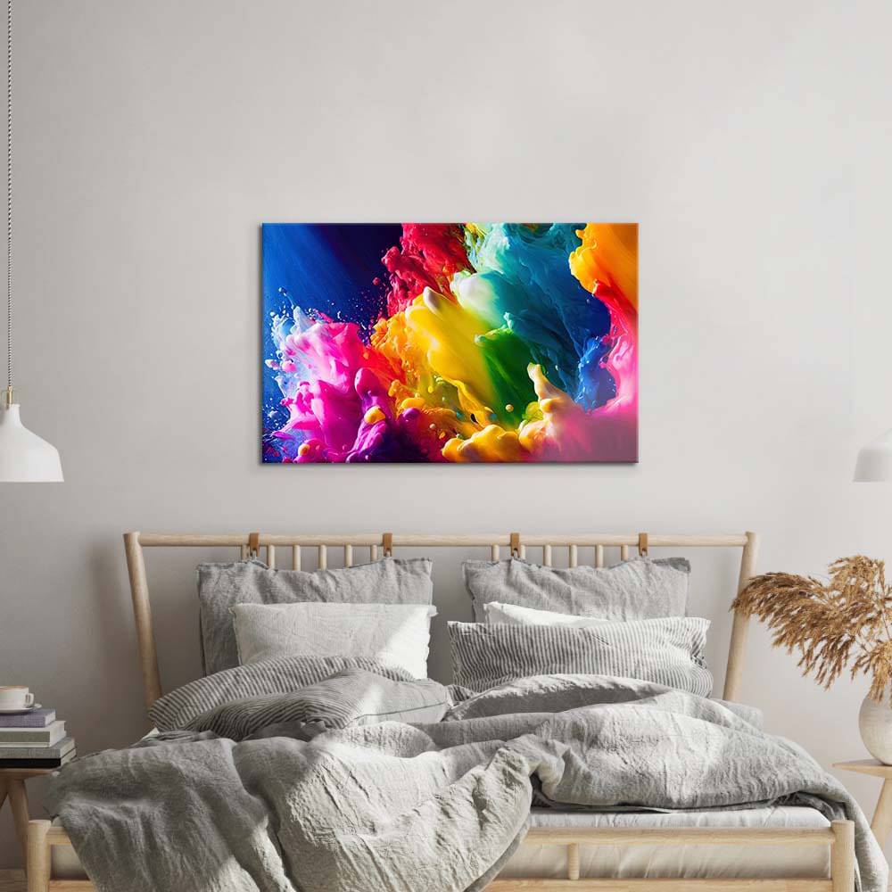 Rainbow Splash Glass Wall Art - CreoGlass E-Shop