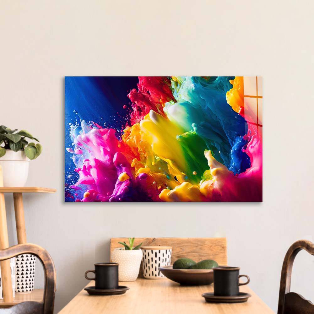 Rainbow Splash Glass Wall Art - CreoGlass E-Shop