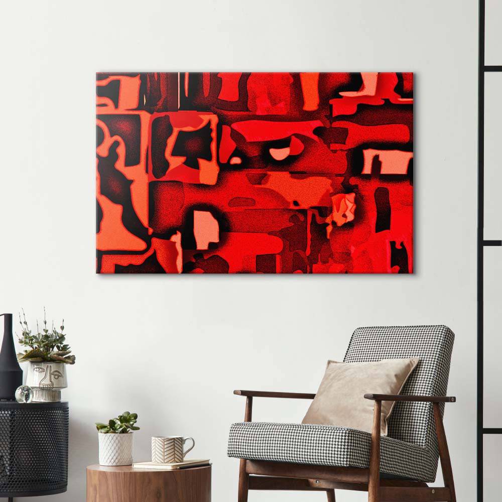 Red Abstraction Glass Wall Art - CreoGlass E-Shop