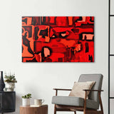 Red Abstraction Glass Wall Art - CreoGlass E-Shop