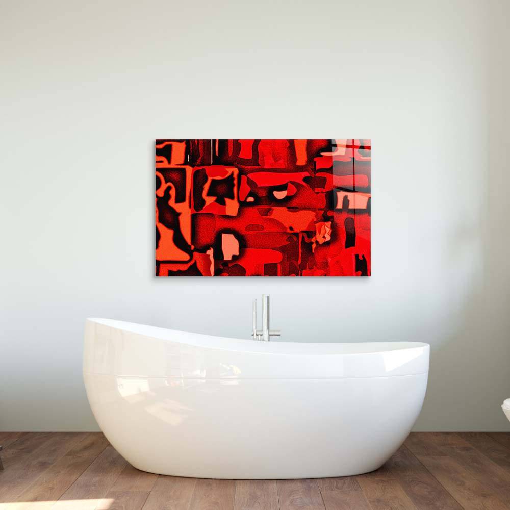 Red Abstraction Glass Wall Art - CreoGlass E-Shop