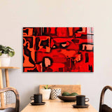 Red Abstraction Glass Wall Art - CreoGlass E-Shop