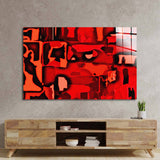 Red Abstraction Glass Wall Art - CreoGlass E-Shop
