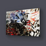 Red Black Abstract Flowers Bouquets Pollard Glass Wall Art - CreoGlass E-Shop