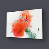 Red Flower Painting Glass Wall Art - CreoGlass E-Shop