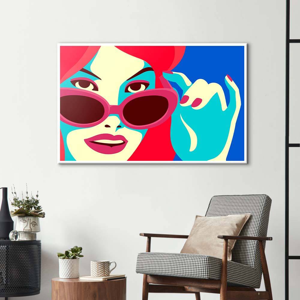 Retro Red Sunglasses Glass Wall Art - CreoGlass E-Shop