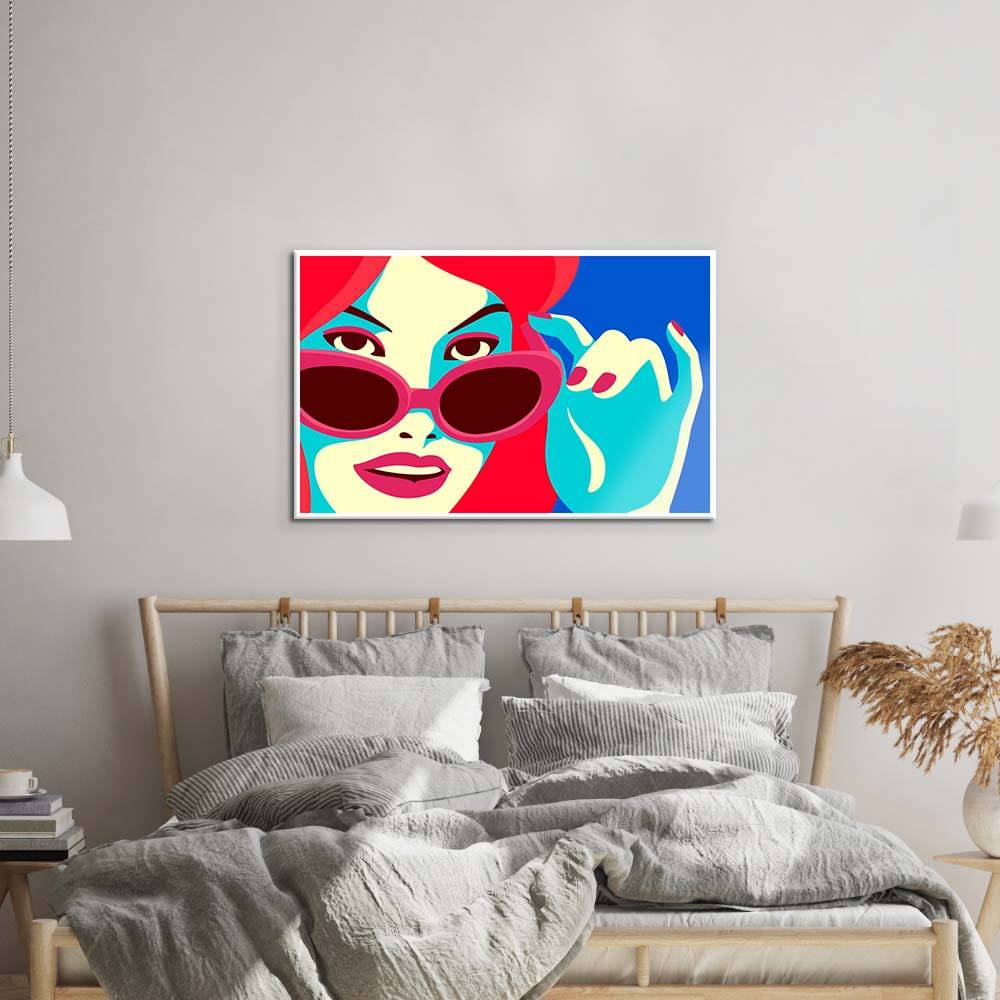 Retro Red Sunglasses Glass Wall Art - CreoGlass E-Shop