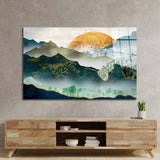 Stylised Sunset Cut-out Illustration Glass Wall Art - CreoGlass E-Shop