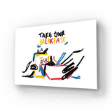Take your Breakfast Abstract Glass Wall Art - CreoGlass E-Shop