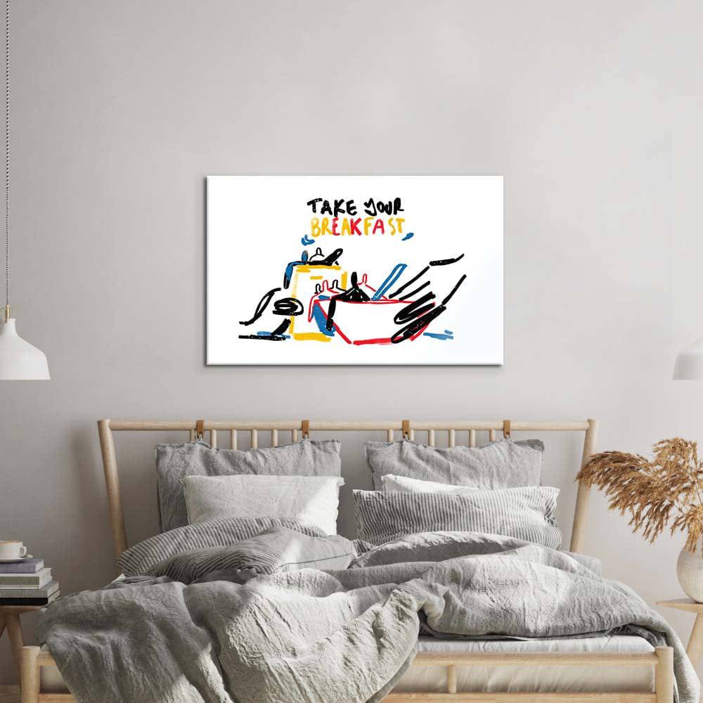 Take your Breakfast Abstract Glass Wall Art - CreoGlass E-Shop
