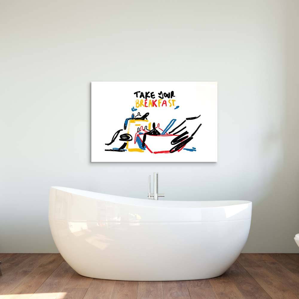 Take your Breakfast Abstract Glass Wall Art - CreoGlass E-Shop