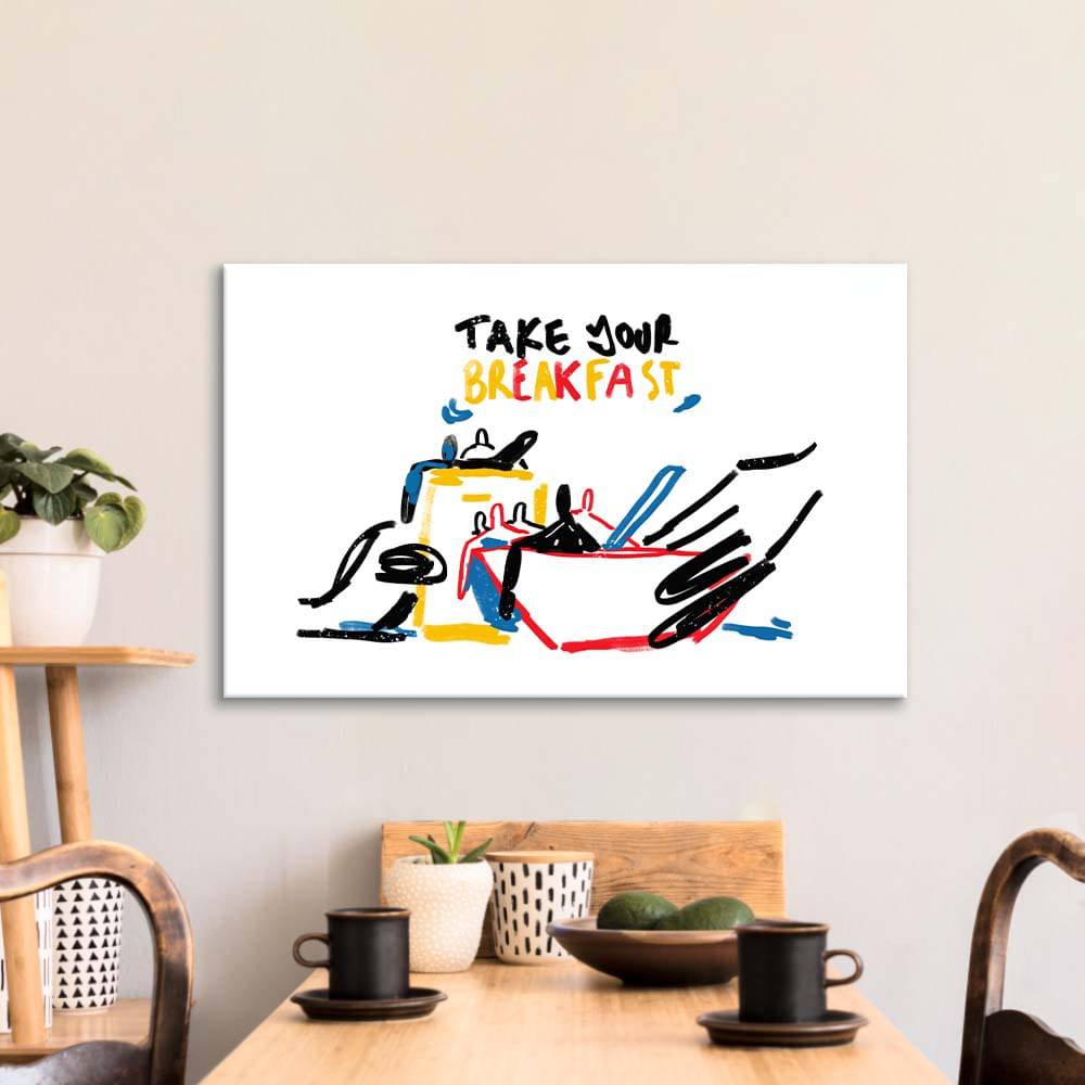 Take your Breakfast Abstract Glass Wall Art - CreoGlass E-Shop