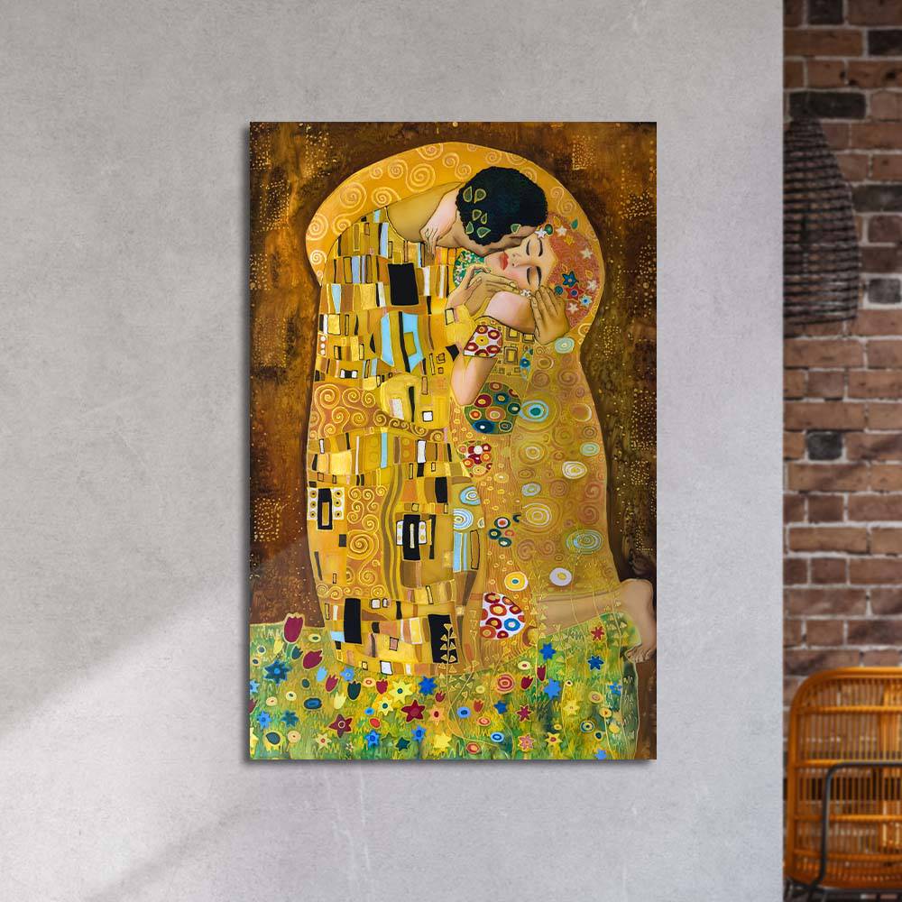 The Kiss, Gustav Klimt Glass Wall Art - CreoGlass E-Shop