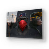 Three Wise Monkeys Glass Wall Art - CreoGlass E-Shop