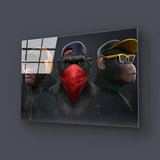 Three Wise Monkeys Glass Wall Art - CreoGlass E-Shop