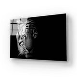 Tiger Black and White Glass Wall Art - CreoGlass E-Shop
