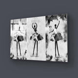 Trio of Ballerina Silhouettes Glass Wall Art - CreoGlass E-Shop