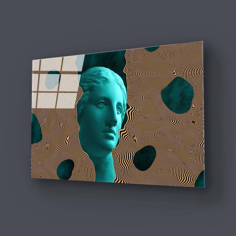 Vaporwave Statue Glass Wall Art - CreoGlass E-Shop