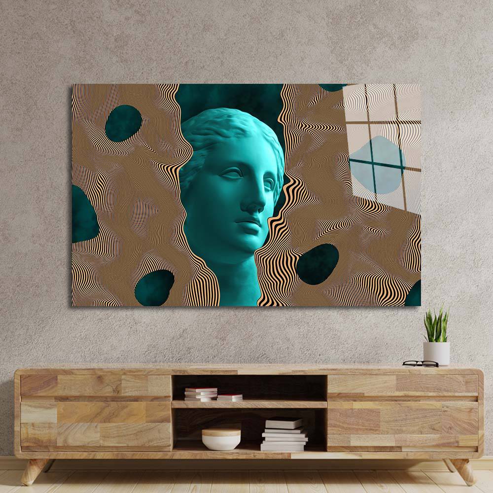 Vaporwave Statue Glass Wall Art - CreoGlass E-Shop