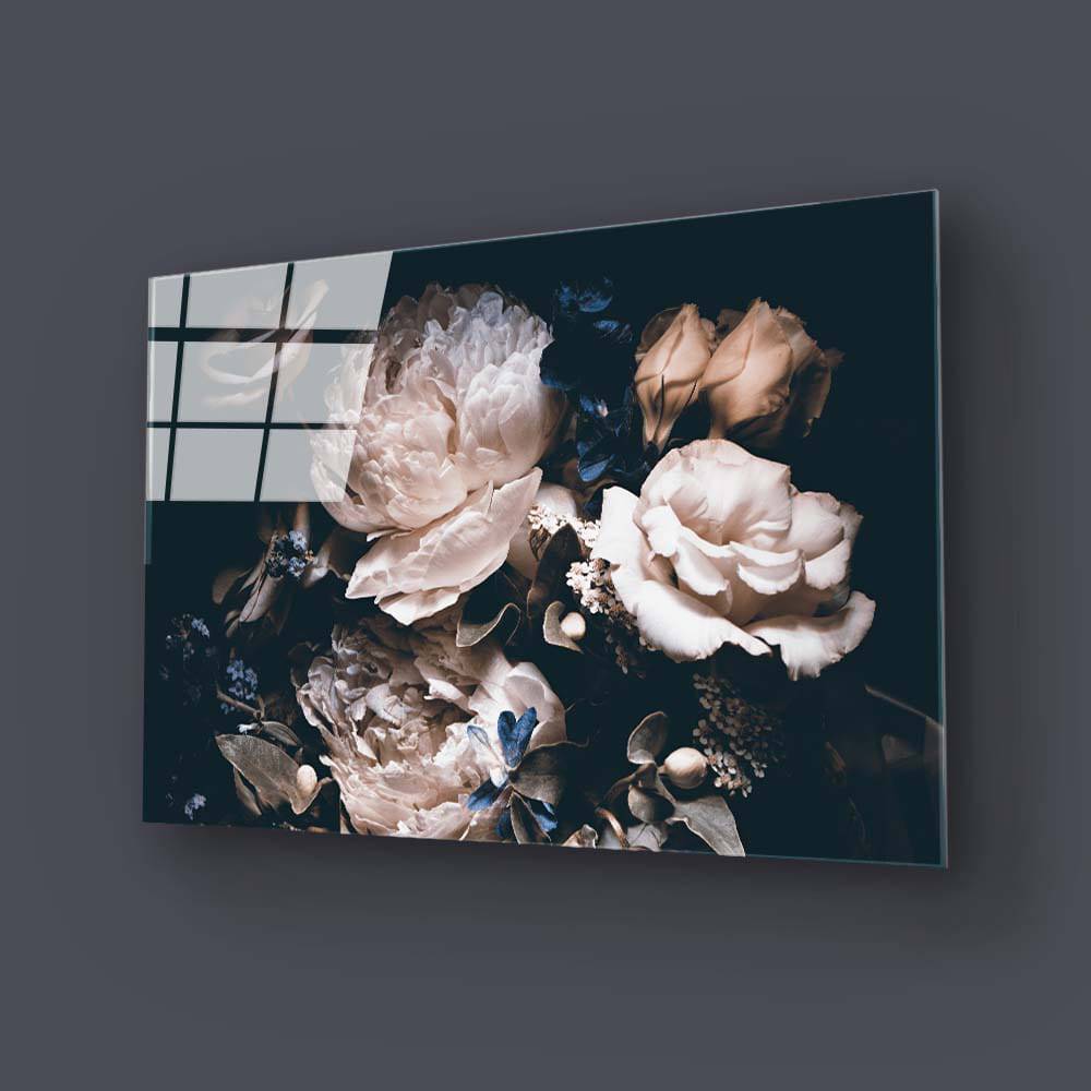 Vintage Bouquet Glass Wall Art - CreoGlass E-Shop
