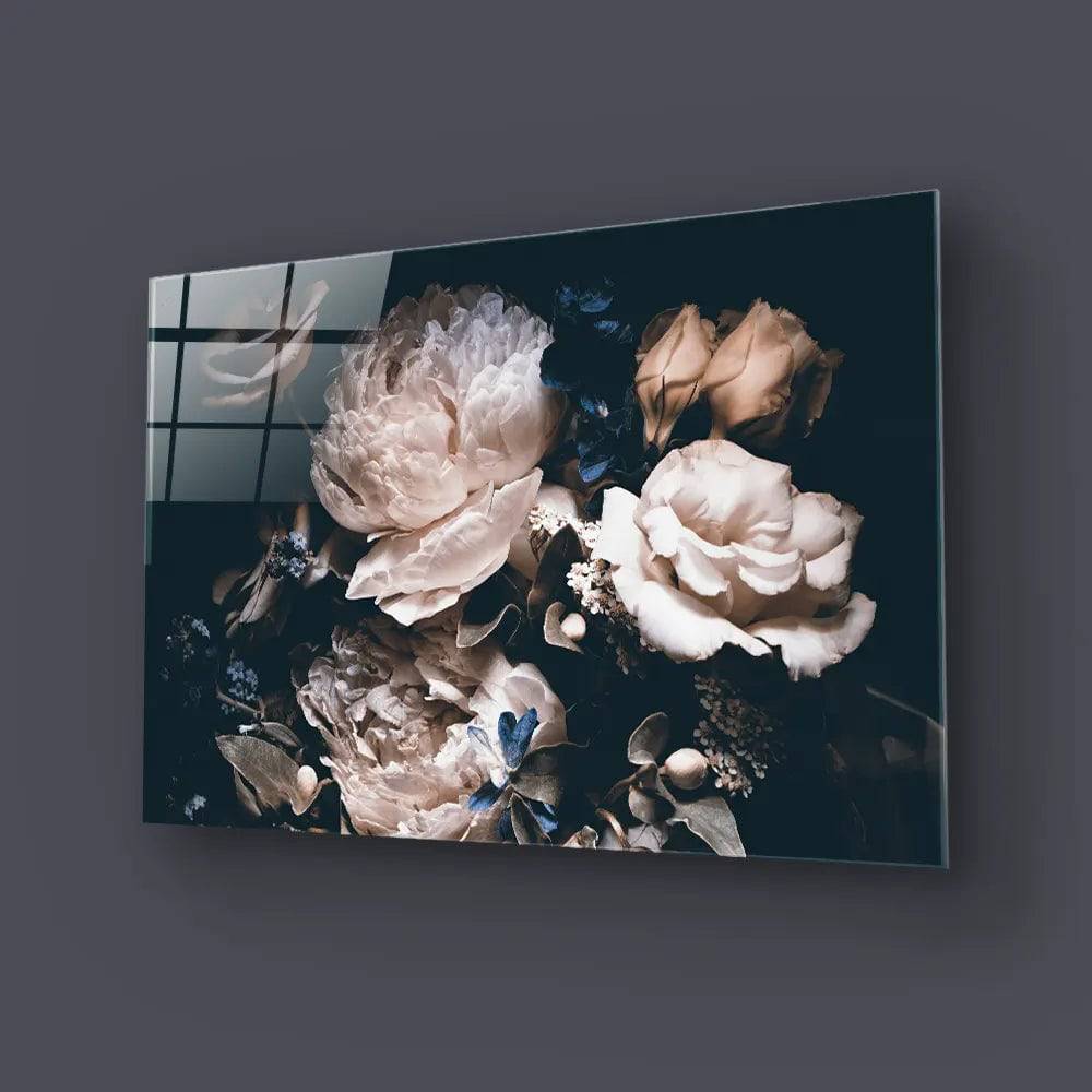 Vintage Bouquet Glass Wall Art - CreoGlass E-Shop