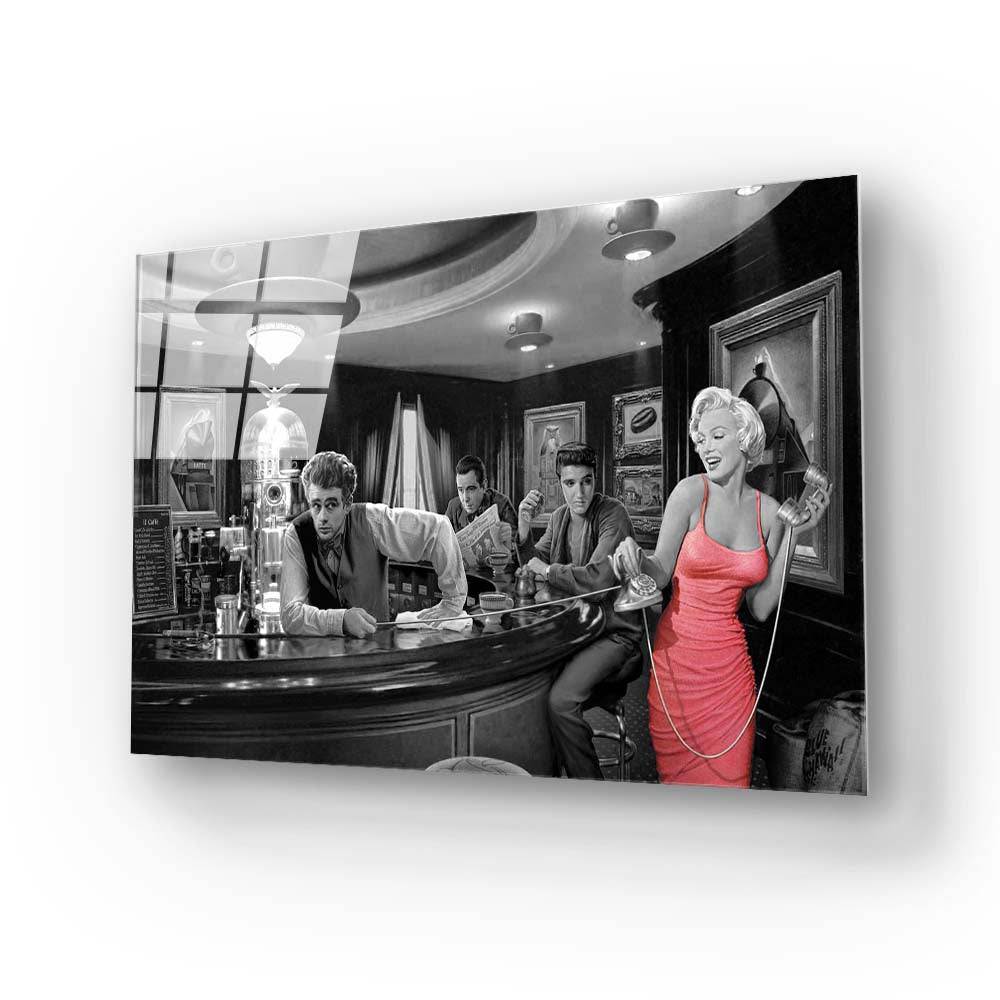 Vintage Hollywood Stars Glass Wall Art - CreoGlass E-Shop