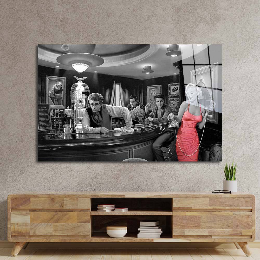 Vintage Hollywood Stars Glass Wall Art - CreoGlass E-Shop