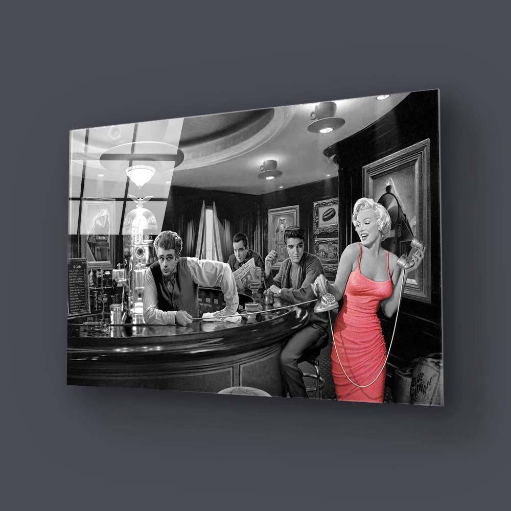 Vintage Hollywood Stars Glass Wall Art - CreoGlass E-Shop