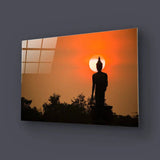 Walking buddha Glass Wall Art - CreoGlass E-Shop