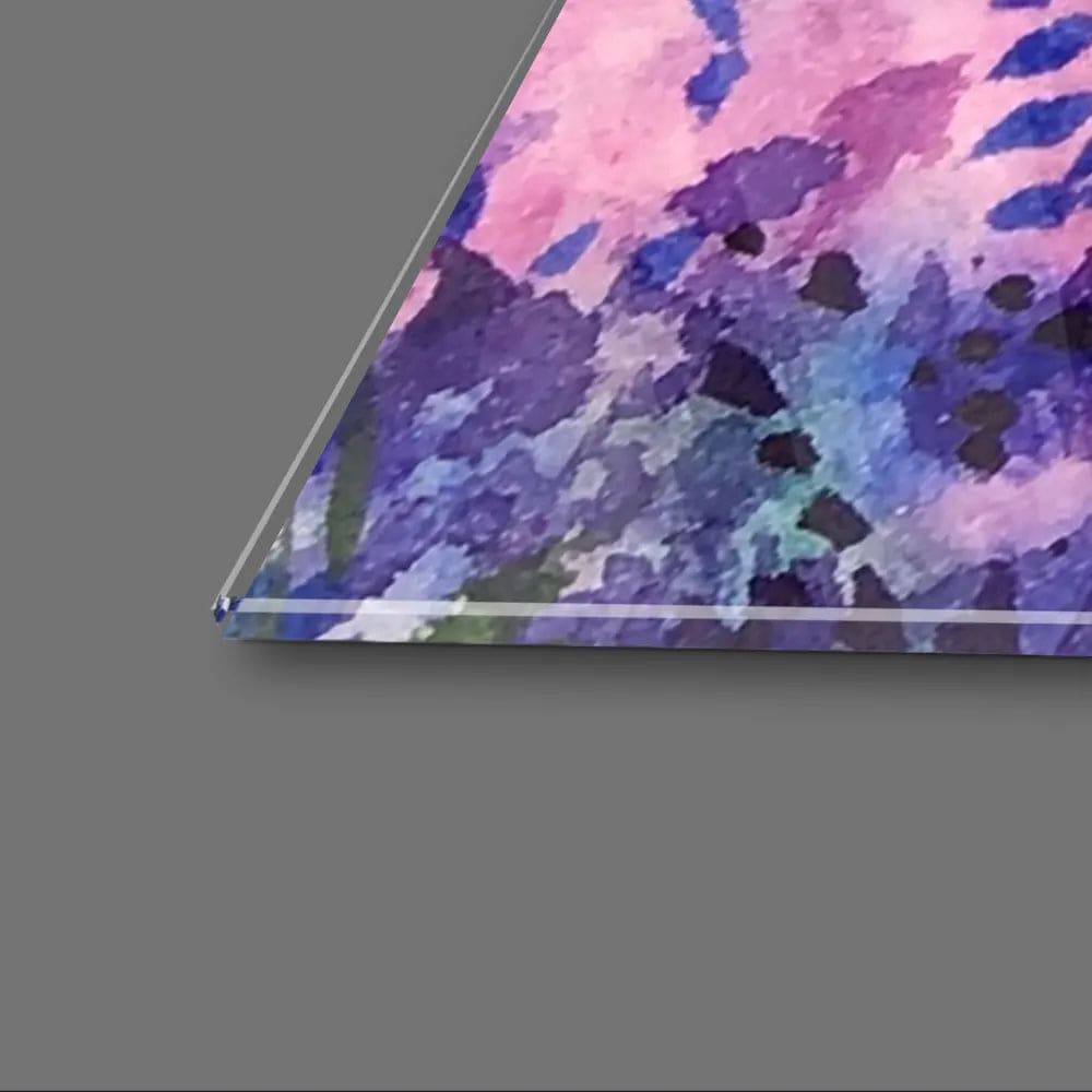 Watercolour Lavender Field Glass Wall Art - CreoGlass E-Shop