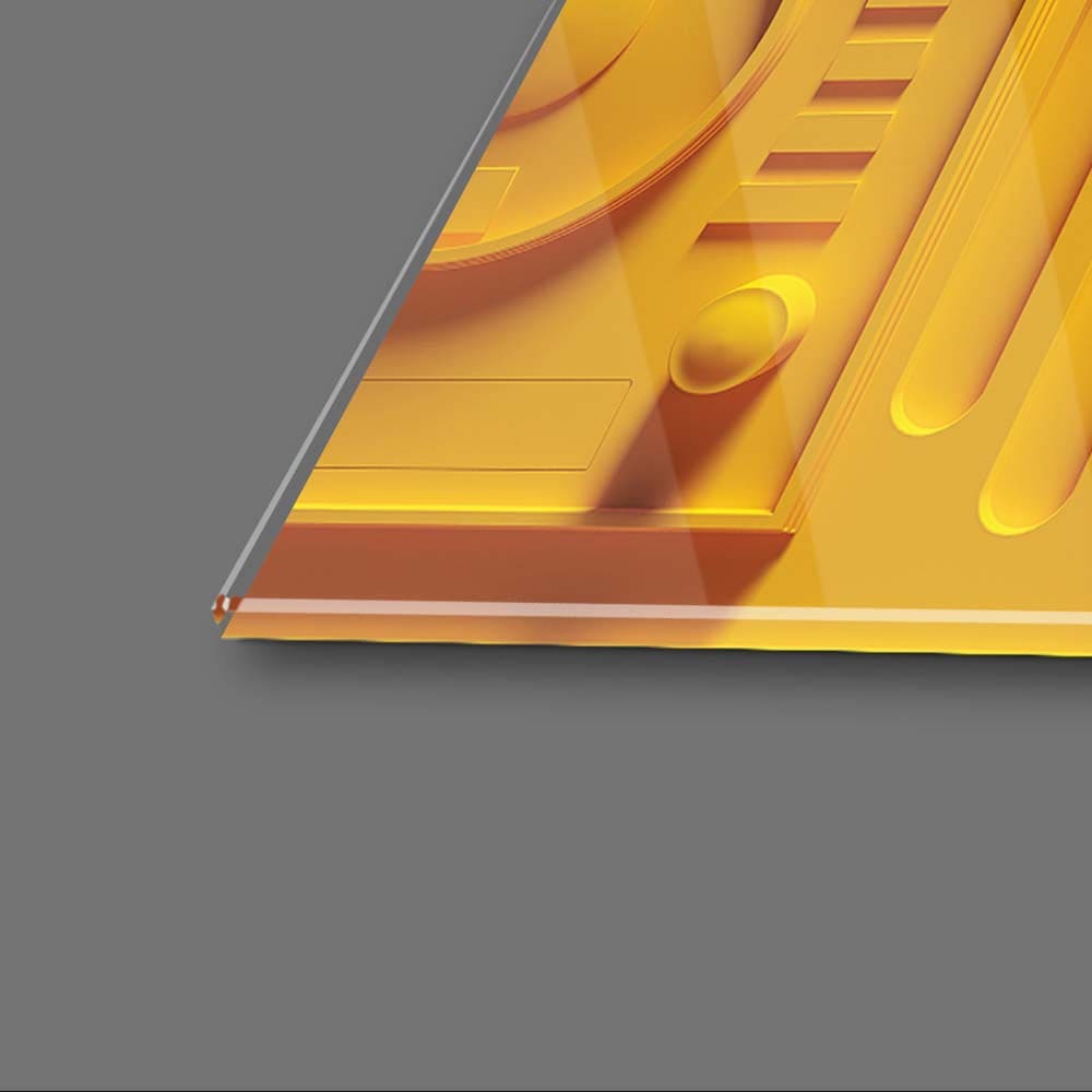 Yellow Musical Collage Glass Wall Art - CreoGlass E-Shop