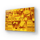 Yellow Musical Collage Glass Wall Art - CreoGlass E-Shop