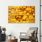 Yellow Musical Collage Glass Wall Art - CreoGlass E-Shop