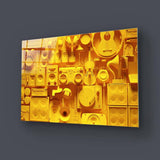 Yellow Musical Collage Glass Wall Art - CreoGlass E-Shop