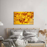 Yellow Musical Collage Glass Wall Art - CreoGlass E-Shop