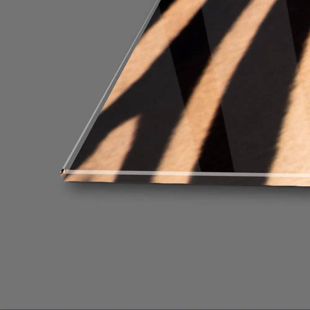 Zebra Portrait Blue Sky Background Glass Wall Art - CreoGlass E-Shop