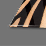 Zebra Portrait Blue Sky Background Glass Wall Art - CreoGlass E-Shop