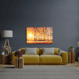 Autumn Panorama Sunny Forest Trees Glass Wall Art - CreoGlass E-Shop