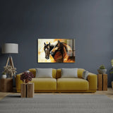 A Pair of Horses Glass Wall Art - CreoGlass E-Shop