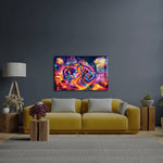 Abstract Colorful Canvas Texture Glass Wall Art - CreoGlass E-Shop