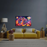 Abstract Colorful Canvas Texture Glass Wall Art - CreoGlass E-Shop