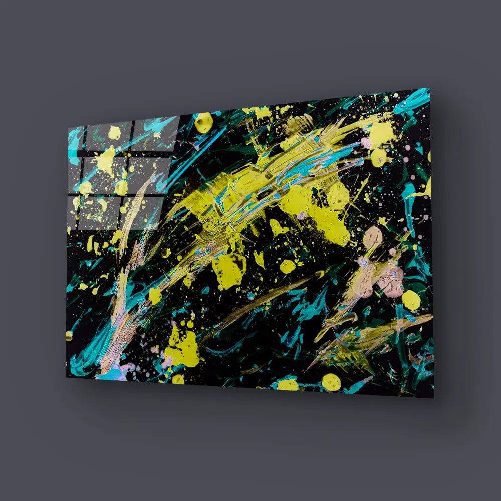 Abstract Pollock Glass Wall Art - CreoGlass E-Shop