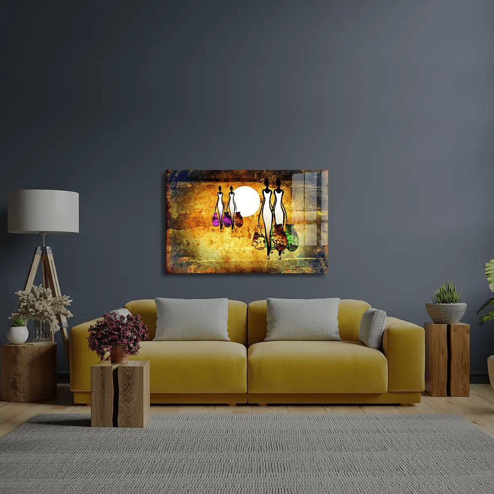 Africa Retro Vintage Style Glass Wall Art - CreoGlass E-Shop